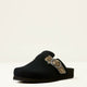 BLACK SUEDE/BRINDLE HAIR ON
