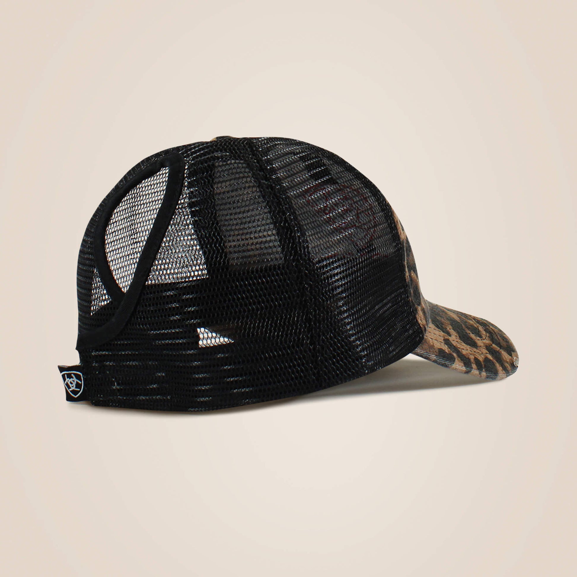 Ariat Embossed logo cheetah print cap