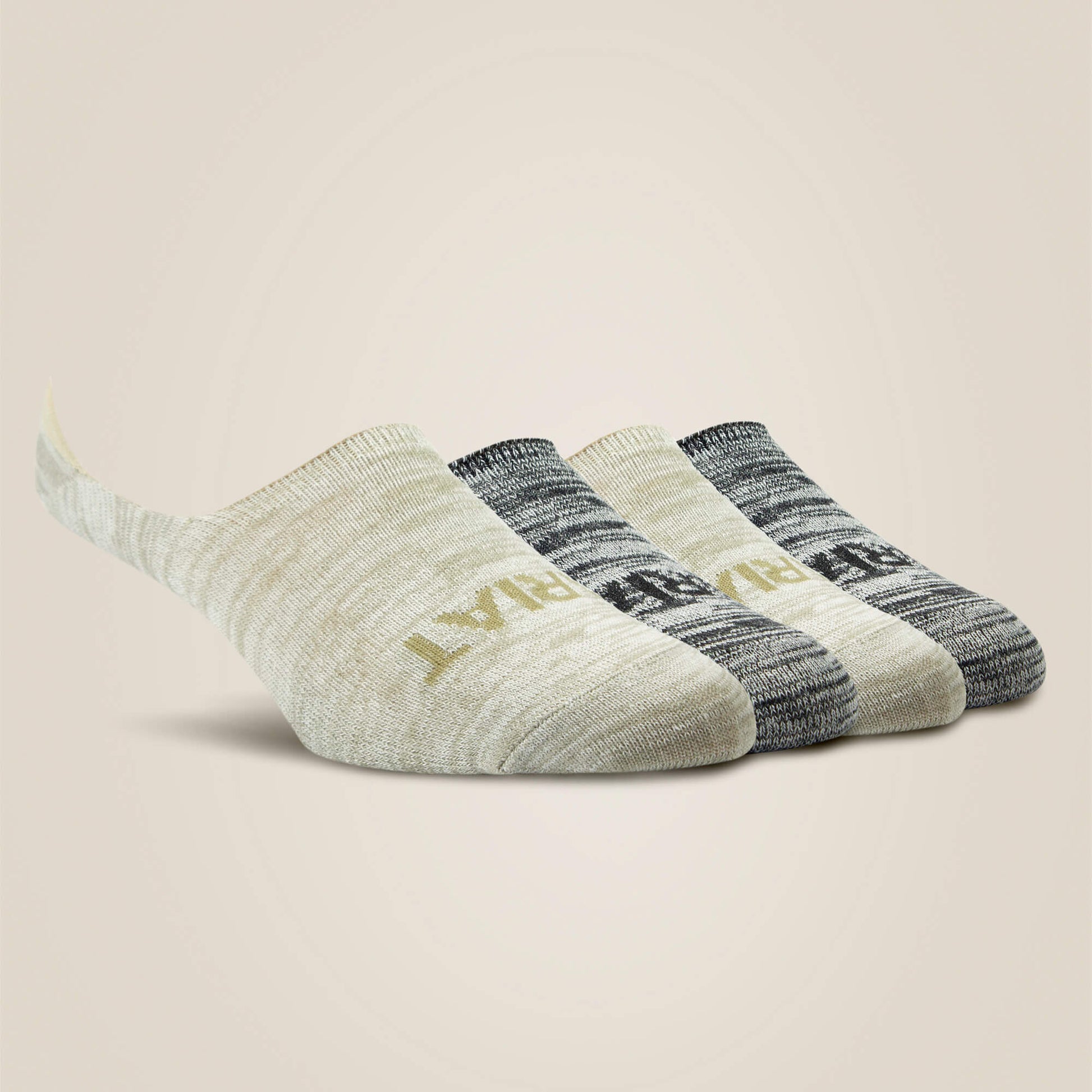 Ariat No Slip No Show Sock 4 Pair Multi Color Pack