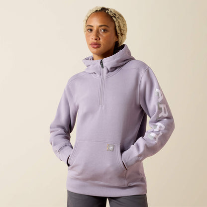 Ariat Rebar Lightweight Logo 1/2 Zip Hoodie