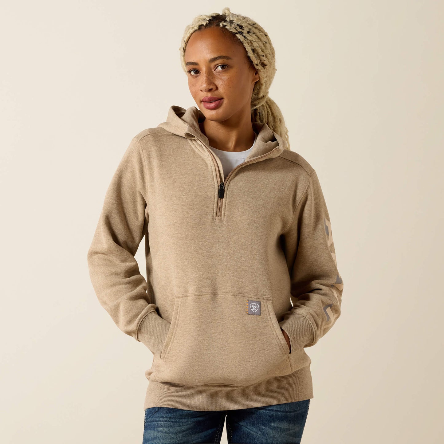 Ariat Rebar Lightweight Logo 1/2 Zip Hoodie