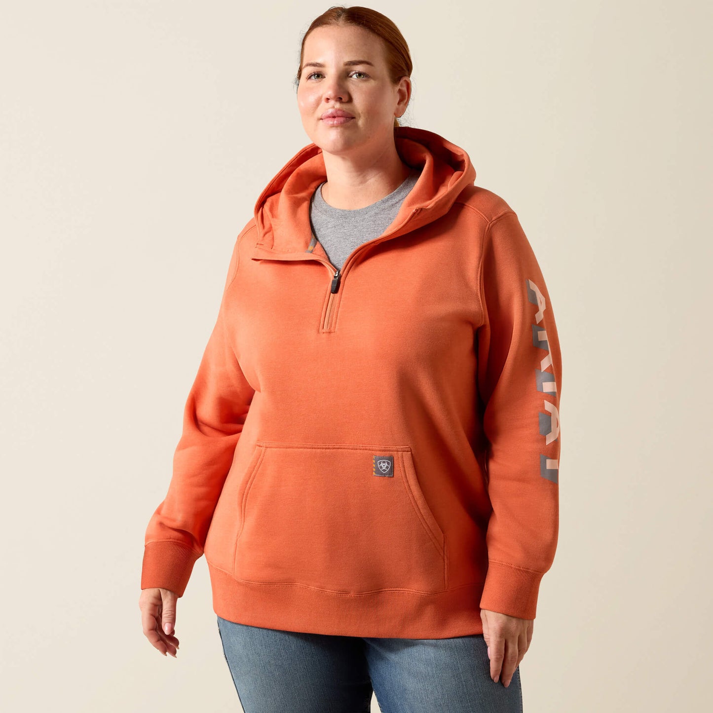 Ariat Rebar Lightweight Logo 1/2 Zip Hoodie