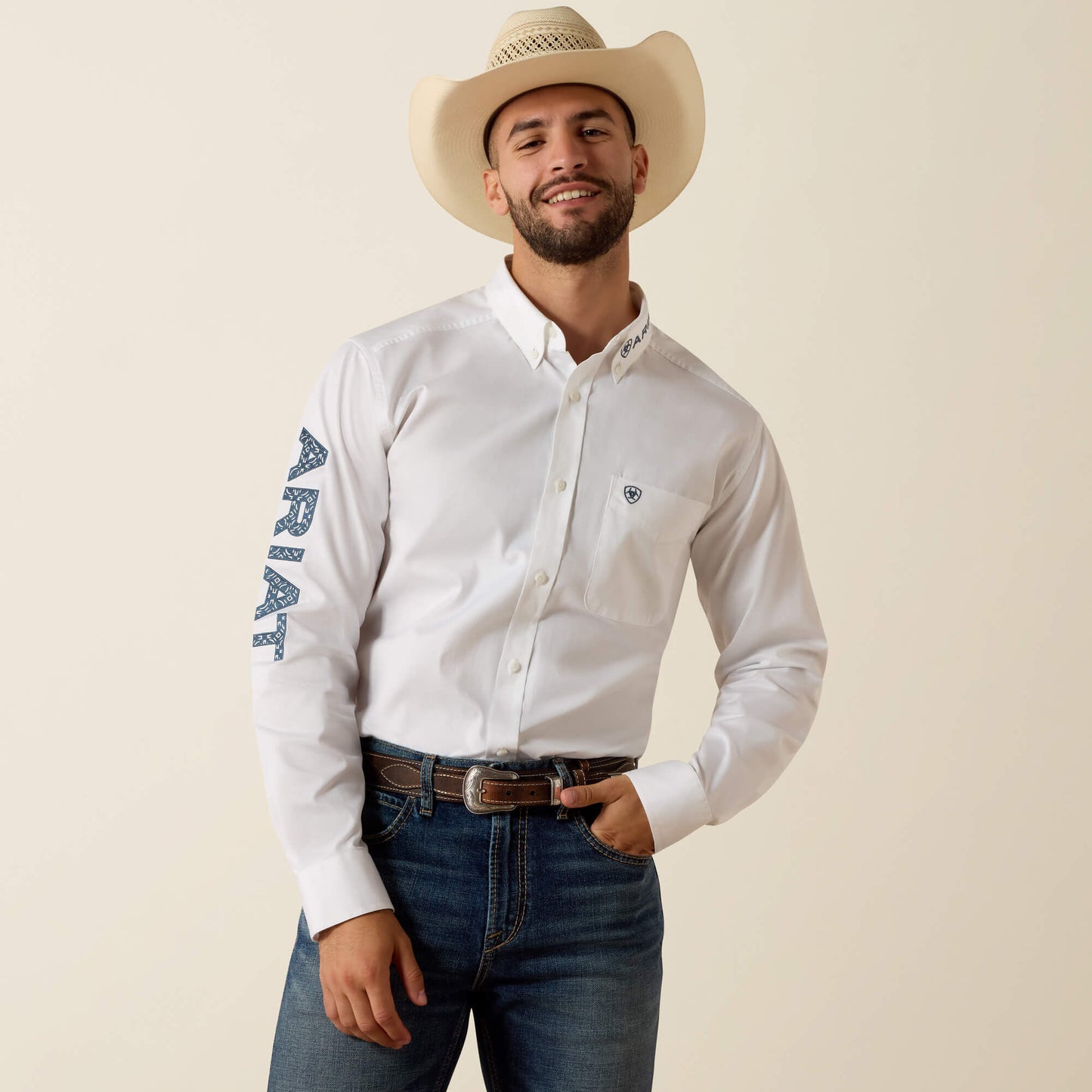 Ariat Team Logo Lightweight Twill Fitted Shirt