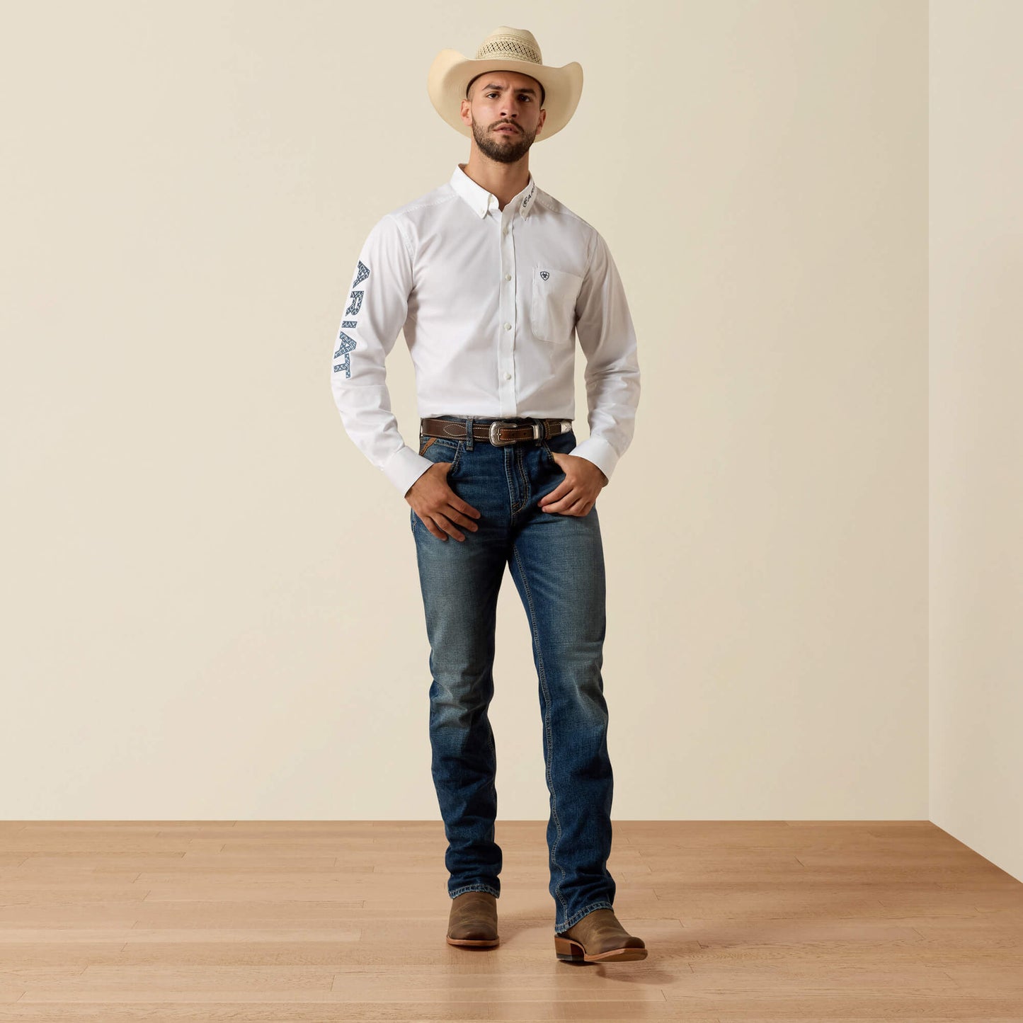 Ariat Team Logo Lightweight Twill Fitted Shirt