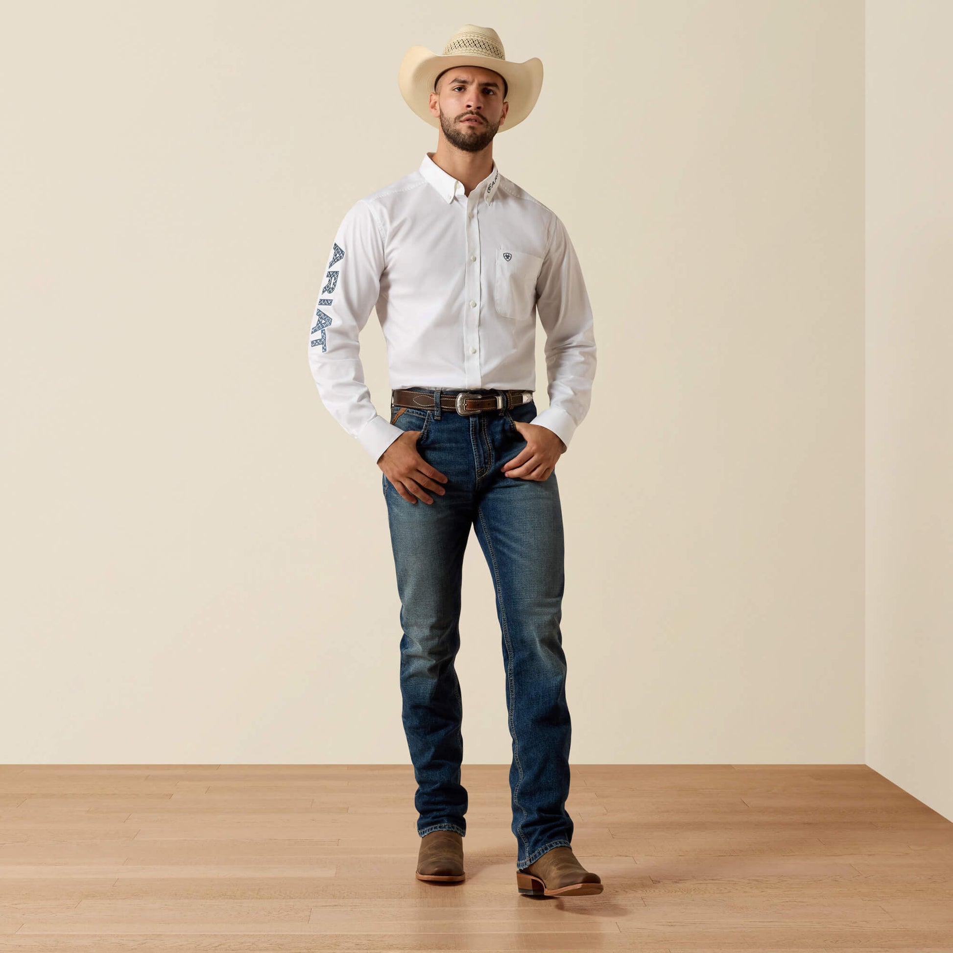 Ariat Team Logo Lightweight Twill Fitted Shirt