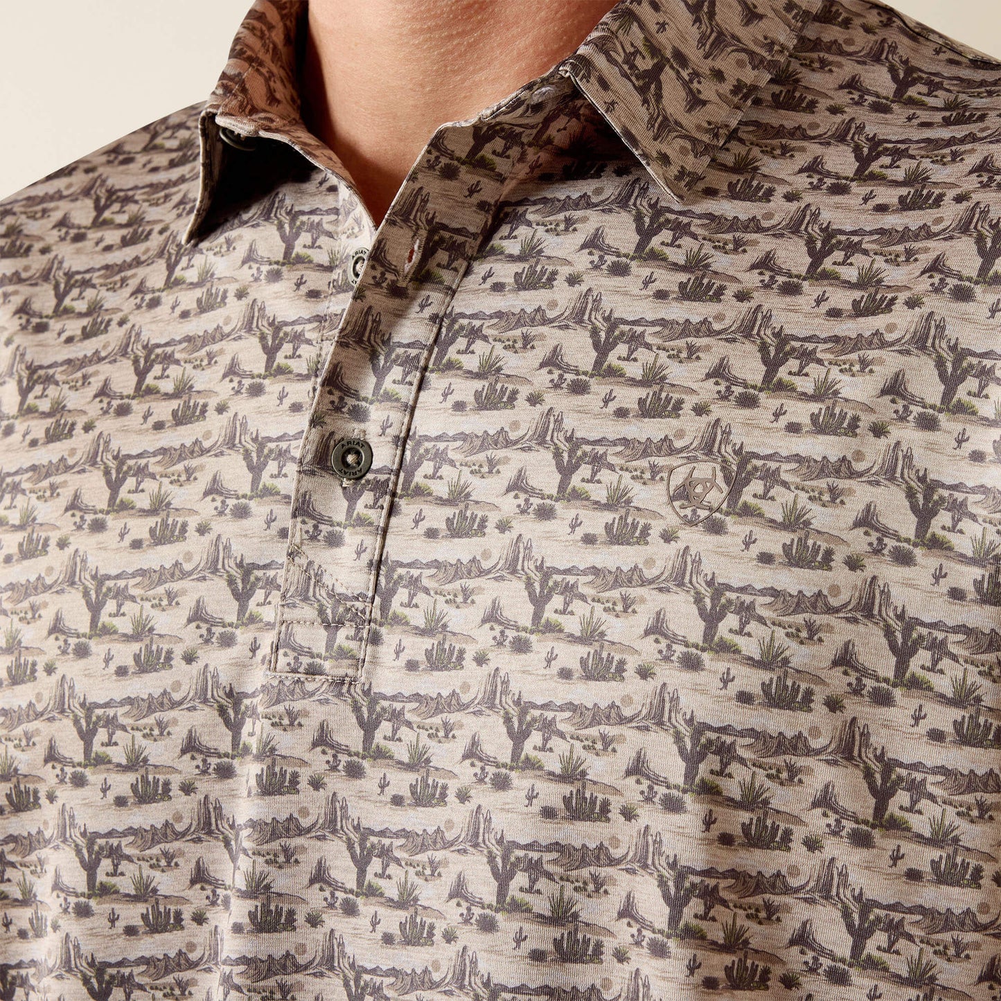 Ariat All Over Print Heathered Fitted Polo