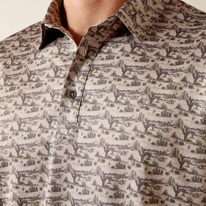 Ariat All Over Print Heathered Fitted Polo
