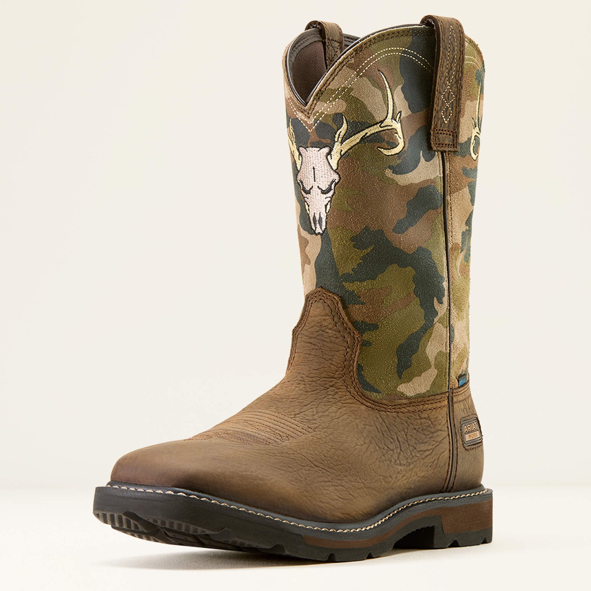 Ariat Groundbreaker Antler Waterproof Wide Square Toe Work Boot