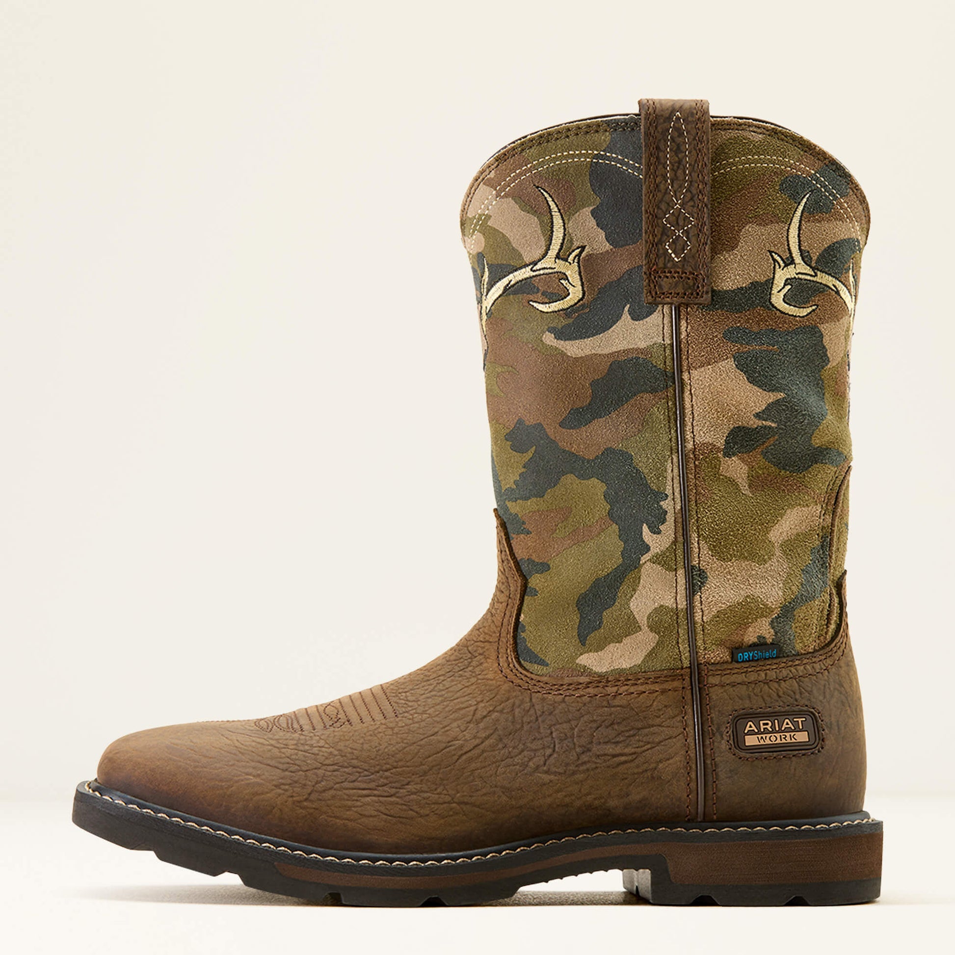 Ariat Groundbreaker Antler Waterproof Wide Square Toe Work Boot