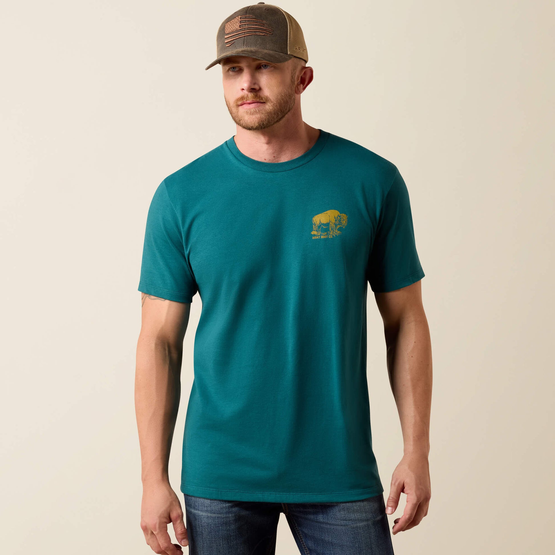 Ariat Ariat Bison Wander Flag Classic Fit T-Shirt