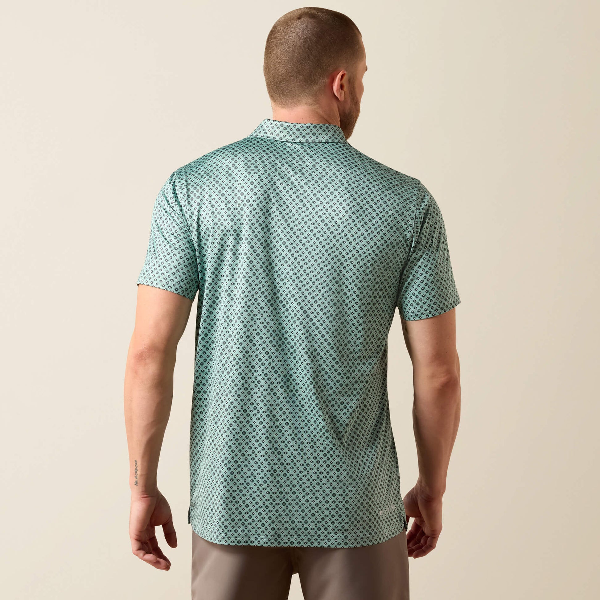 Ariat All Over Print Heathered Fitted Polo