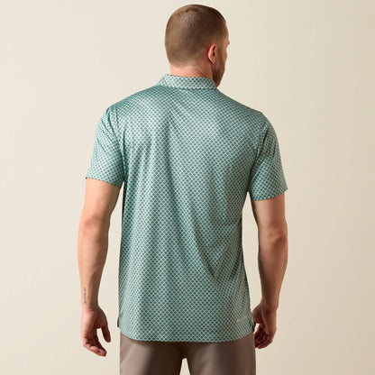 Ariat All Over Print Heathered Fitted Polo