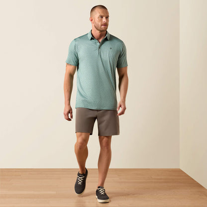 Ariat All Over Print Heathered Fitted Polo