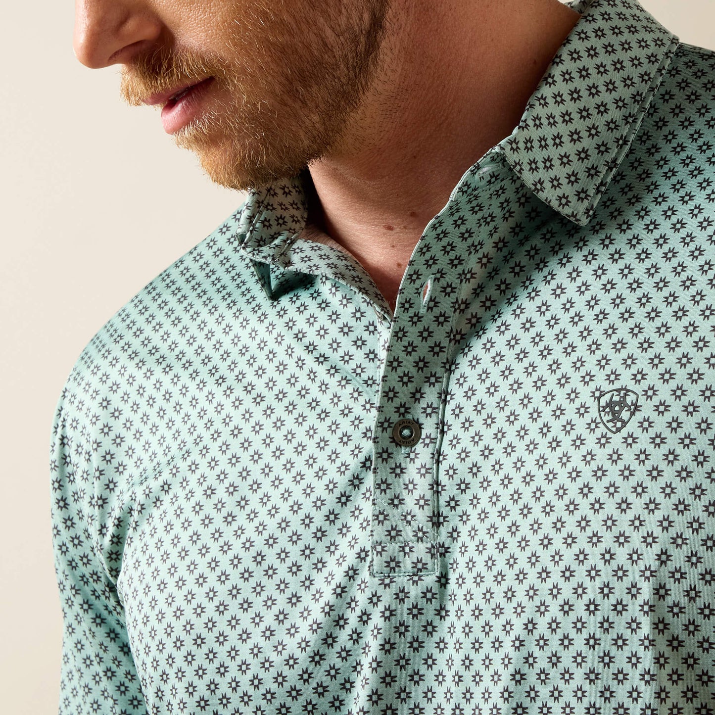 Ariat All Over Print Heathered Fitted Polo