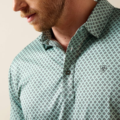 Ariat All Over Print Heathered Fitted Polo