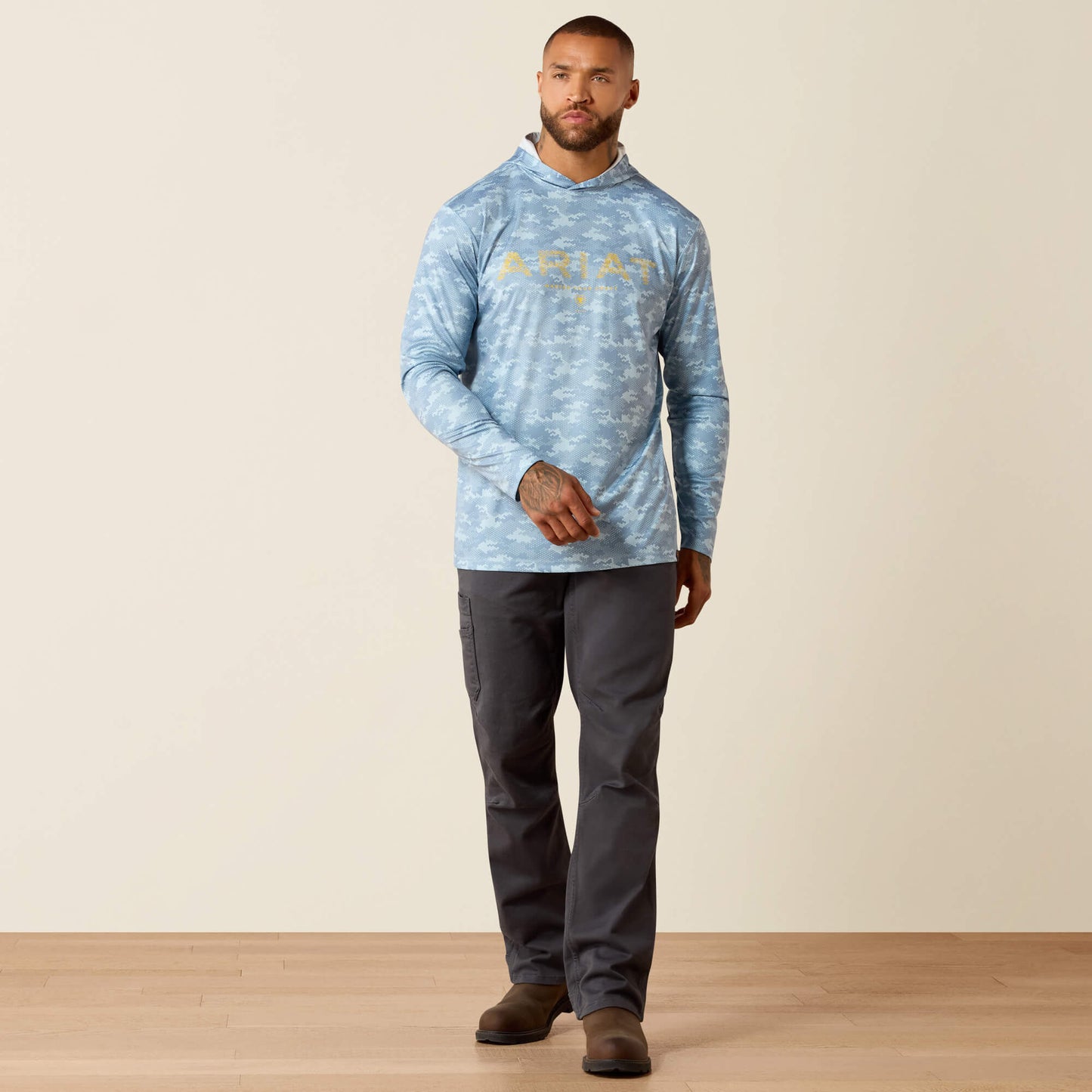 Ariat Rebar Sunblocker Printed Craft Hooded Long Sleeve T-Shirt