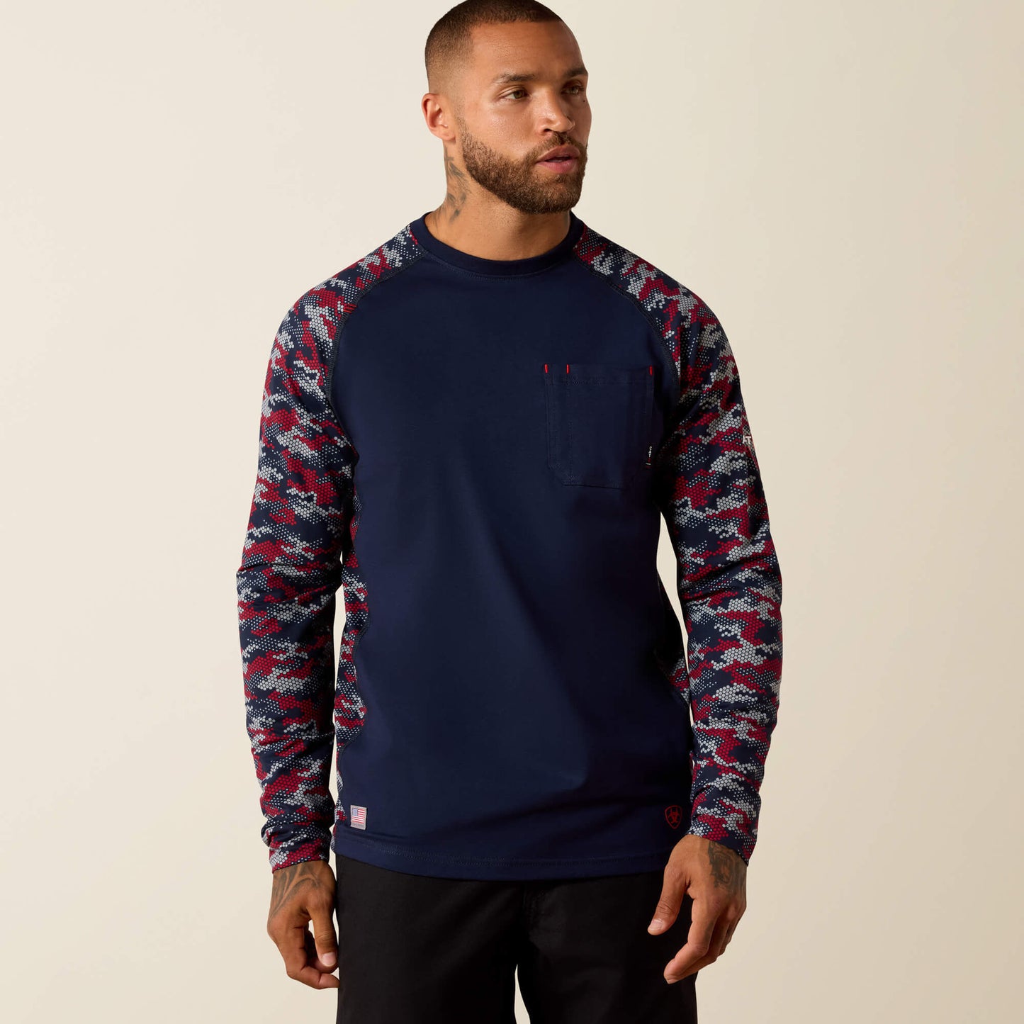 Ariat FR Stretch Camo Baseball T-Shirt