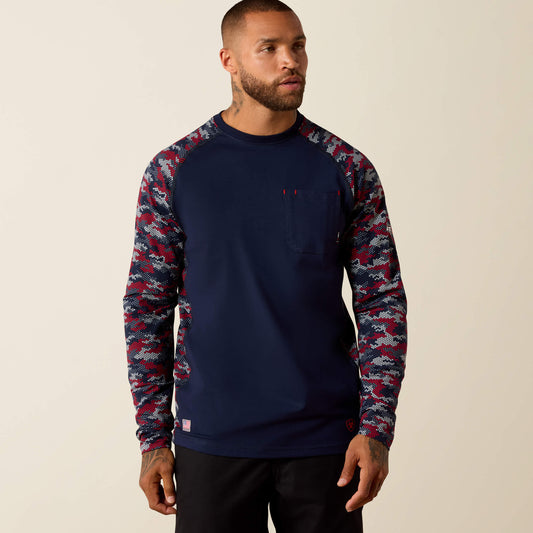 Ariat FR Stretch Camo Baseball T-Shirt