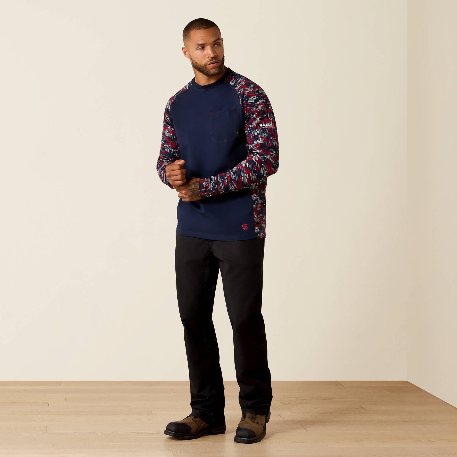 Ariat FR Stretch Camo Baseball T-Shirt