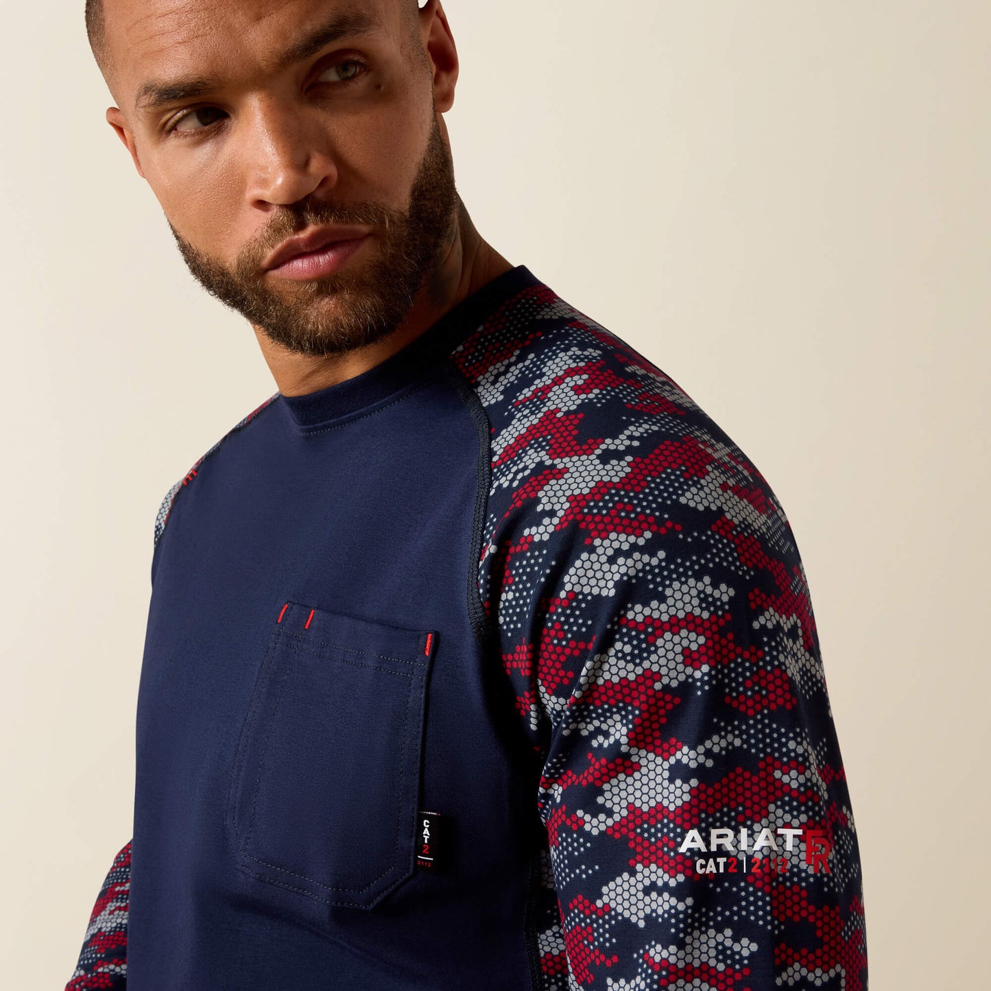 Ariat FR Stretch Camo Baseball T-Shirt