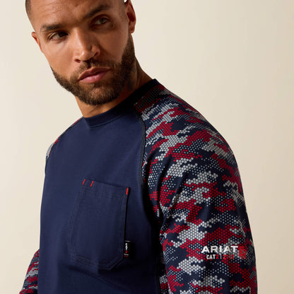 Ariat FR Stretch Camo Baseball T-Shirt