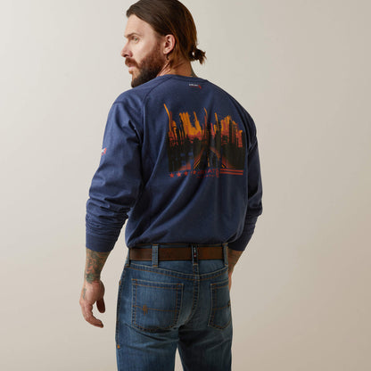 Ariat FR Air Refinery Row Graphic Henley Top