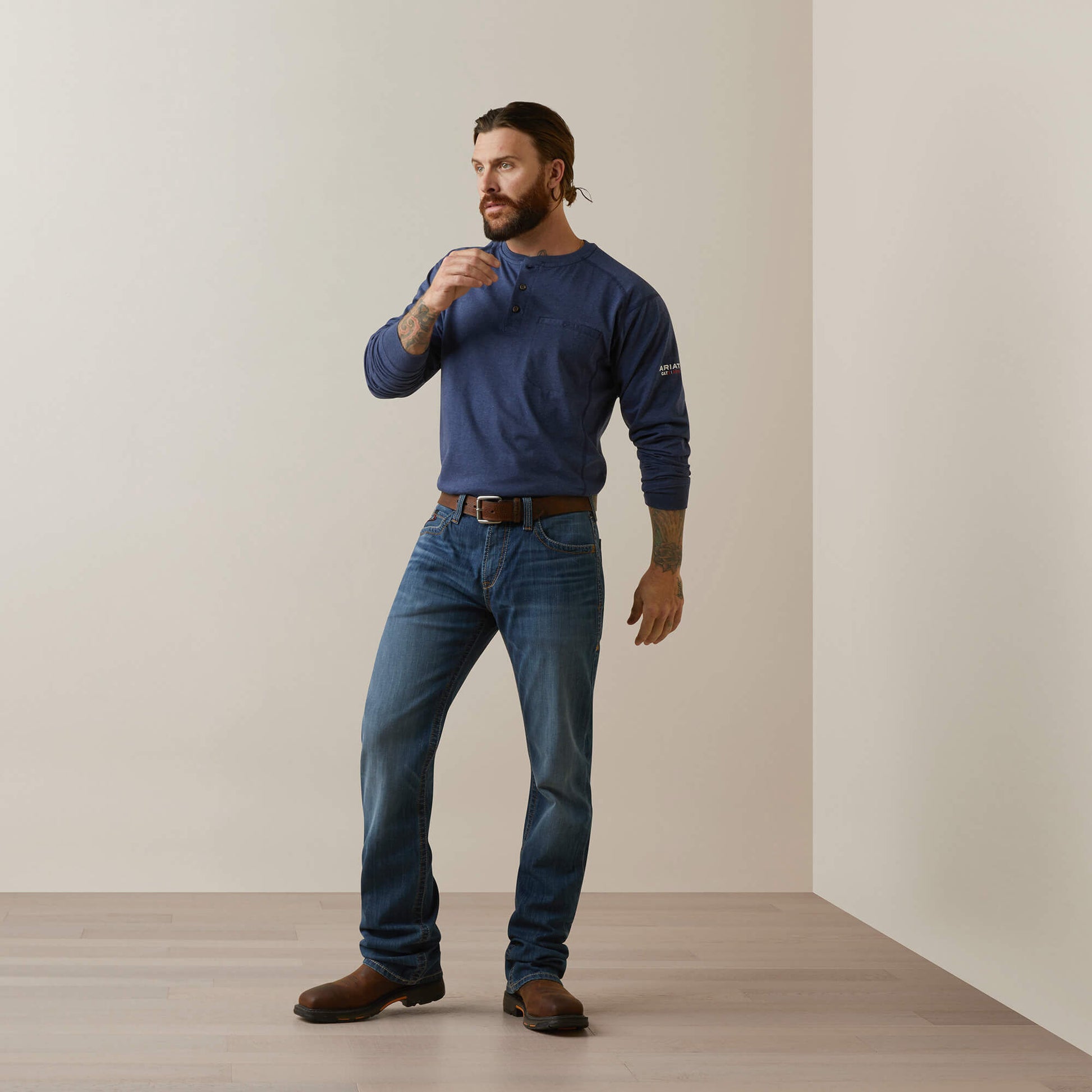 Ariat FR Air Refinery Row Graphic Henley Top