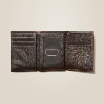Ariat Trifold Wallet Stacked Logo