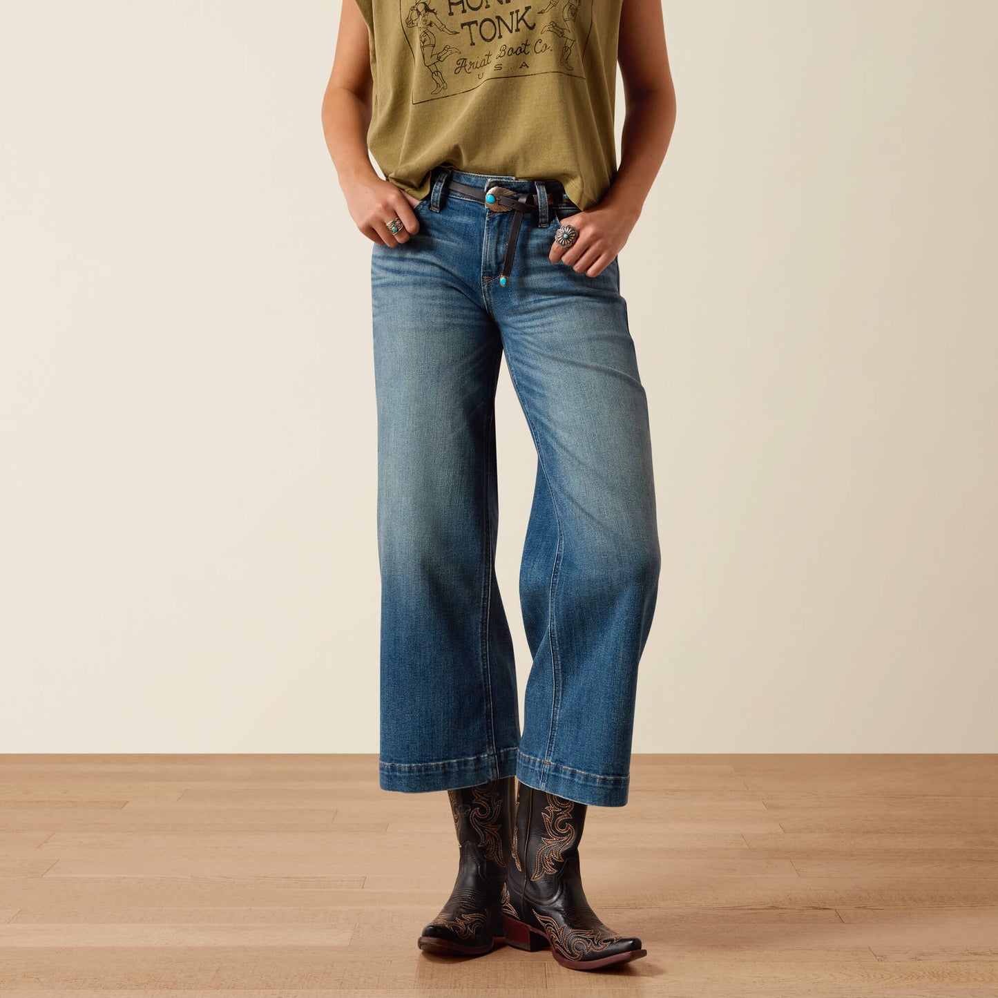 Ariat Perfect Rise Jazmine Wide Leg Crop Jeans