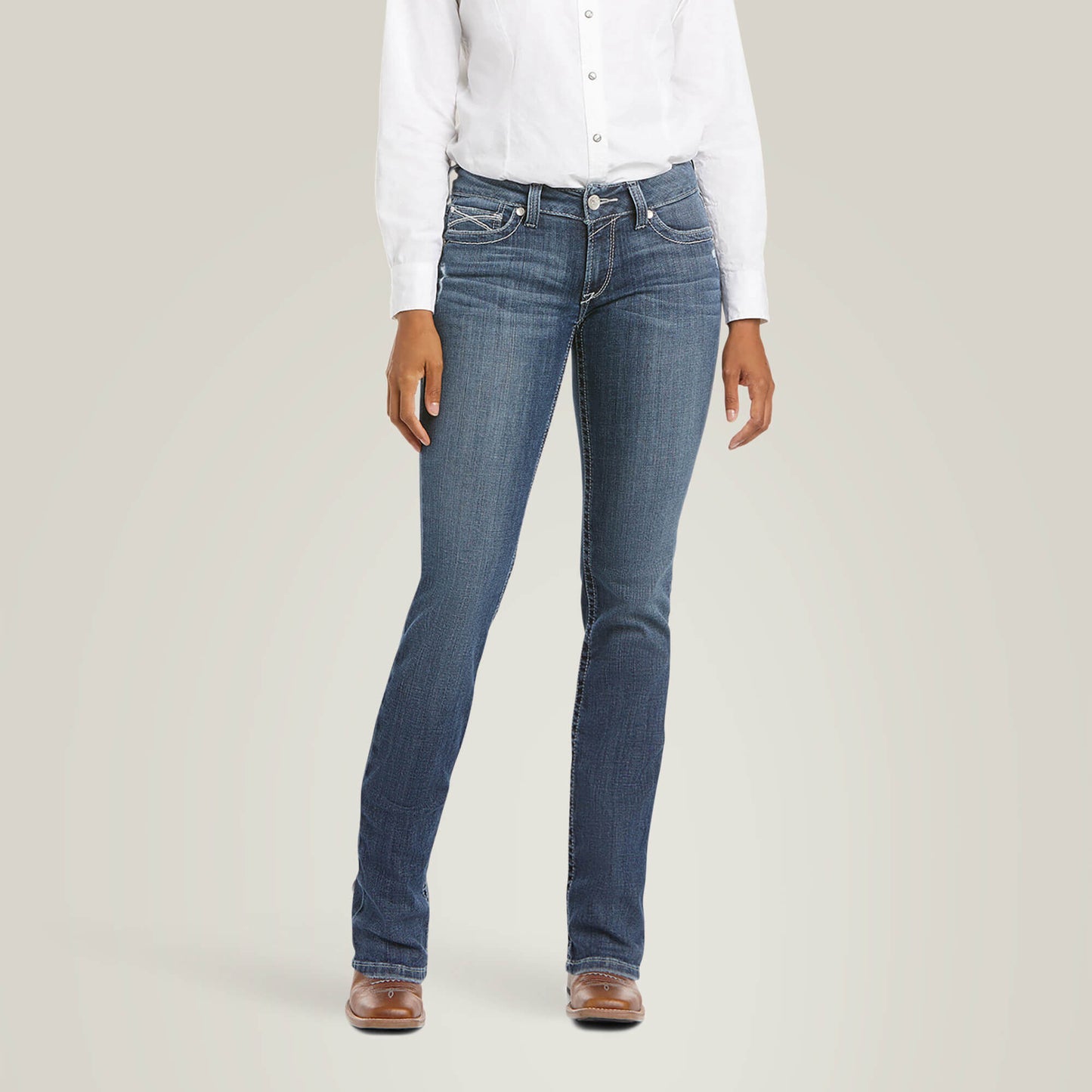 Ariat Arrow Fit Mid Rise Gianna Straight Leg Jeans