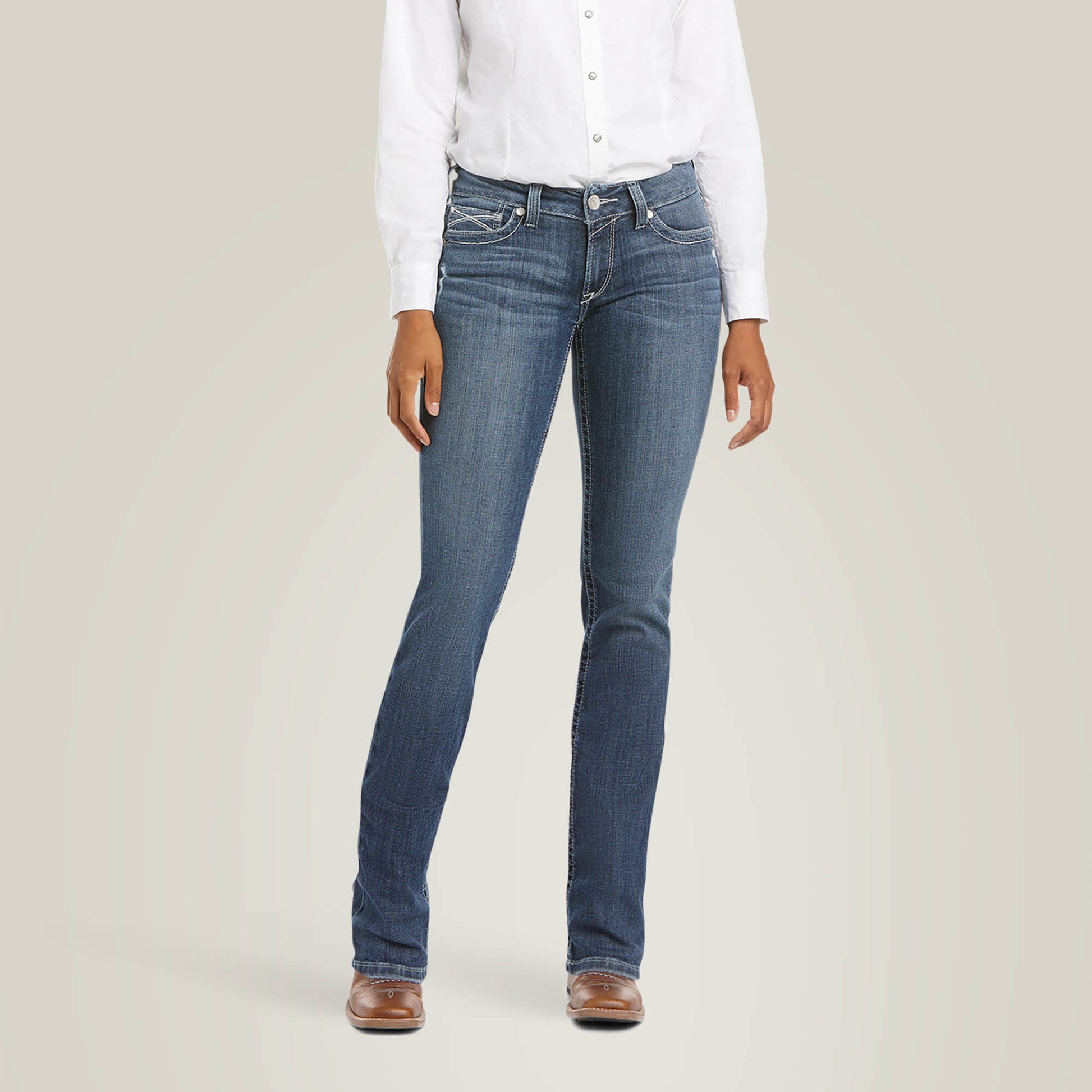 Ariat Arrow Fit Mid Rise Gianna Straight Leg Jeans