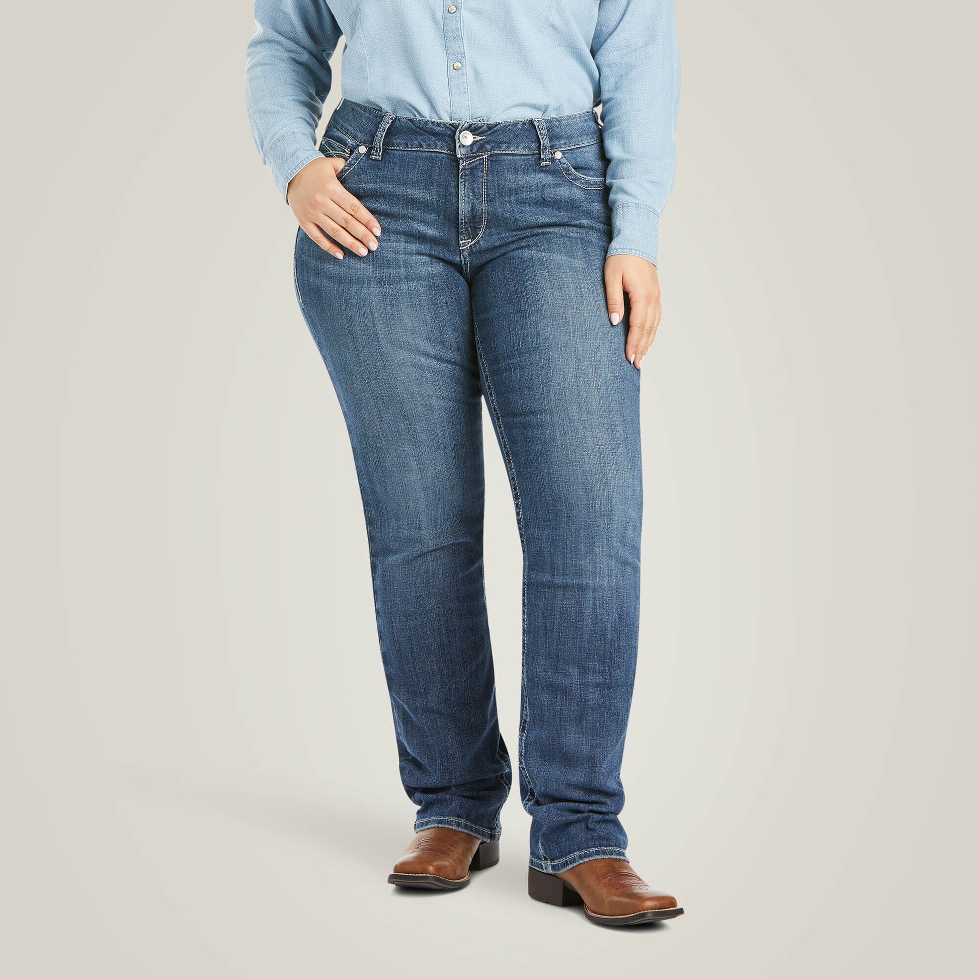 Ariat Arrow Fit Mid Rise Gianna Straight Leg Jeans