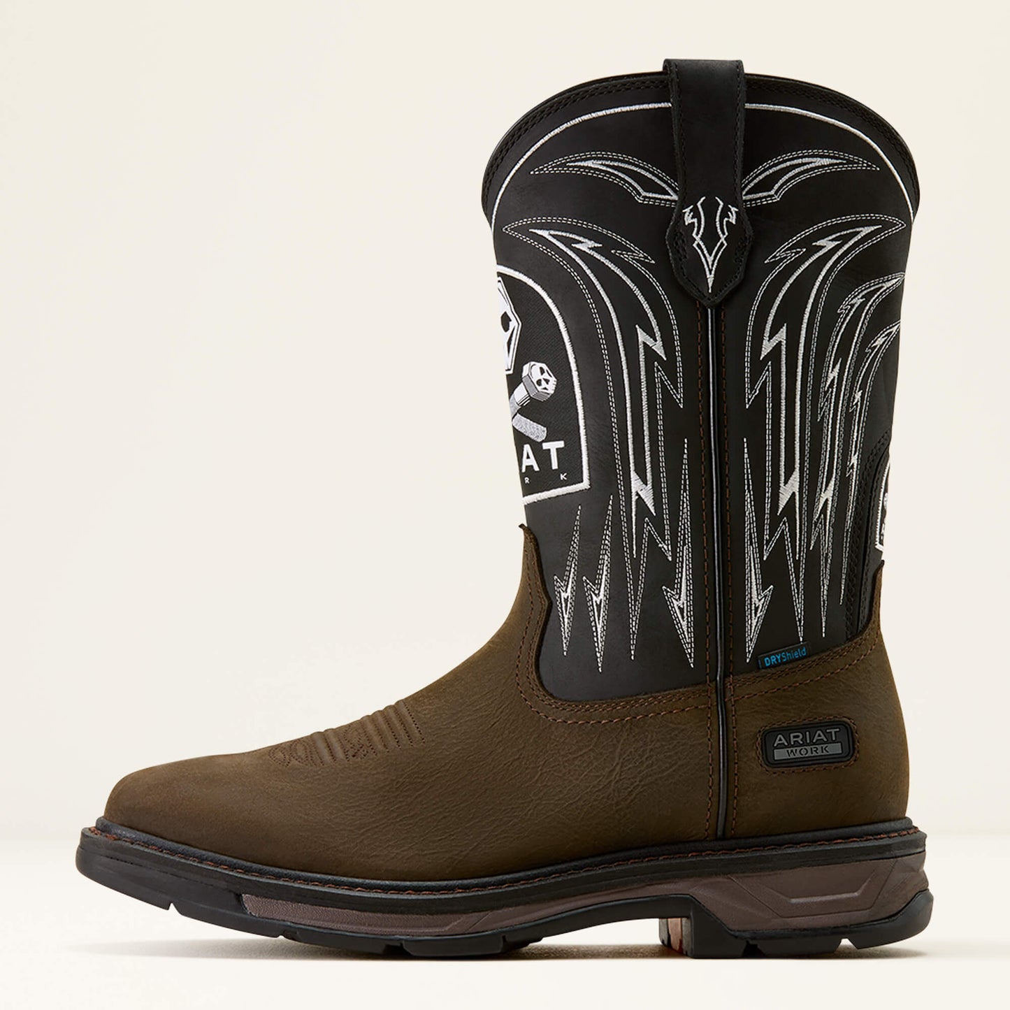 Ariat WorkHog XT Bolt Skull Waterproof Wide Square Toe Work Boot