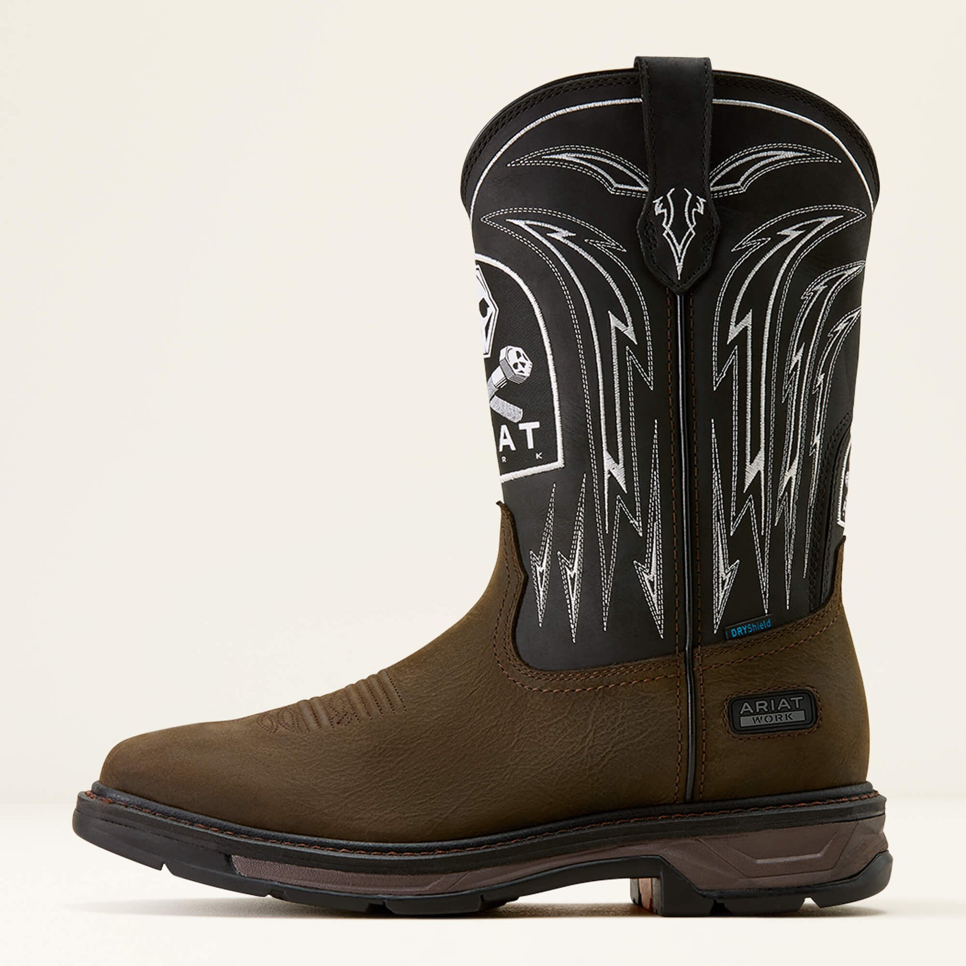 Ariat WorkHog XT Bolt Skull Waterproof Wide Square Toe Work Boot
