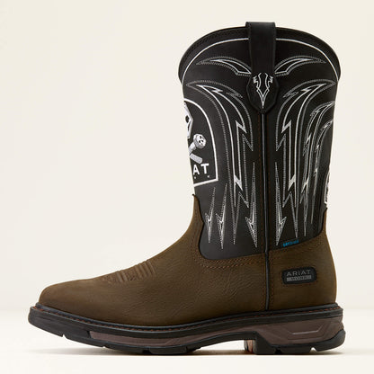 Ariat WorkHog XT Bolt Skull Waterproof Wide Square Toe Work Boot