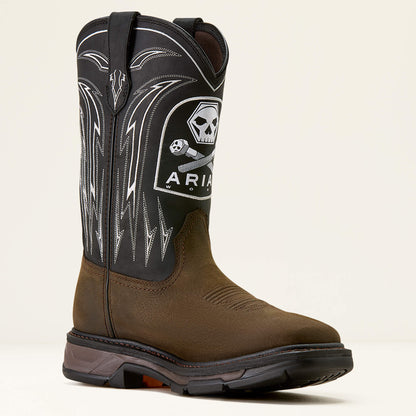 Ariat WorkHog XT Bolt Skull Waterproof Wide Square Toe Work Boot