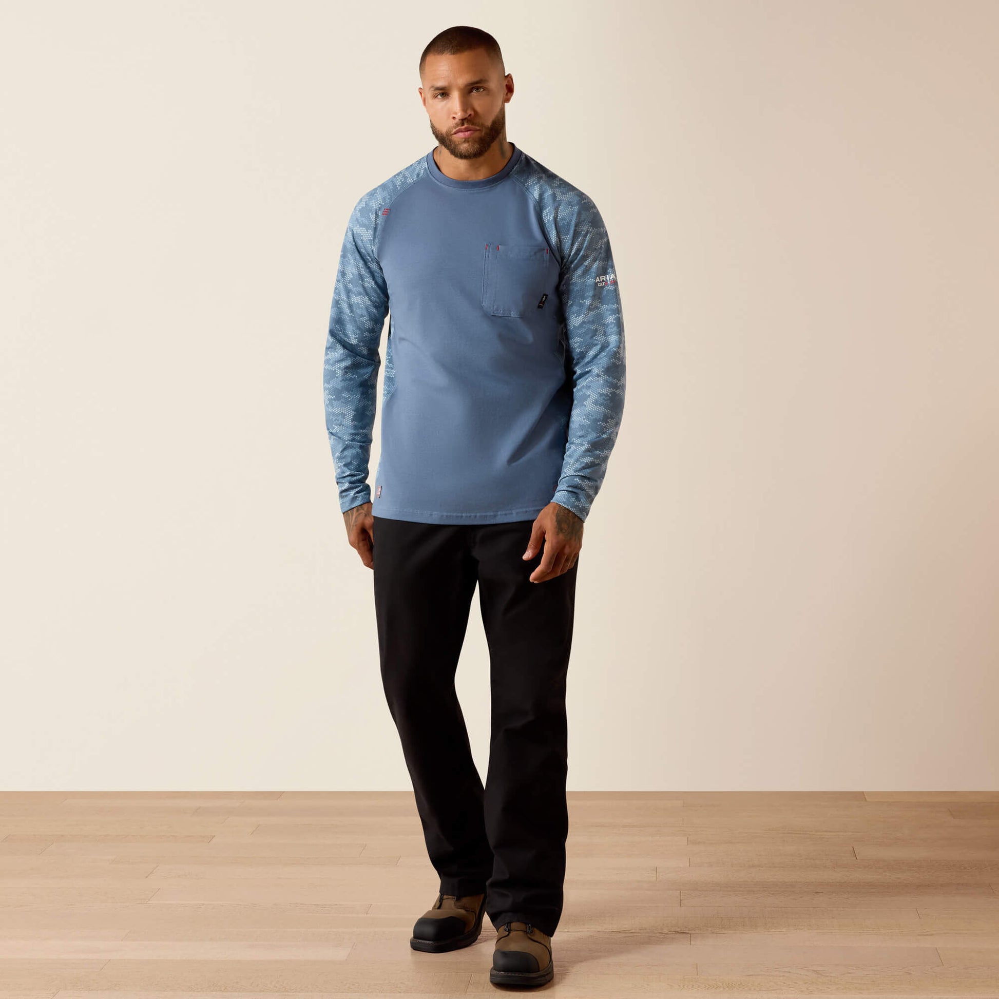 Ariat FR Stretch Camo Baseball T-Shirt