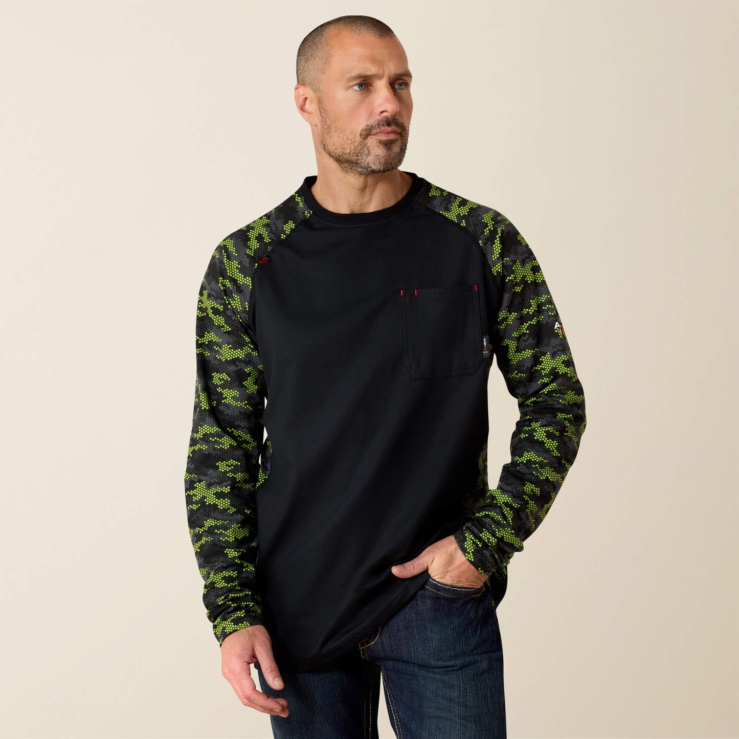 Ariat FR Stretch Camo Baseball T-Shirt