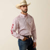 WHITE MULTI FEATHER PRINT/RED