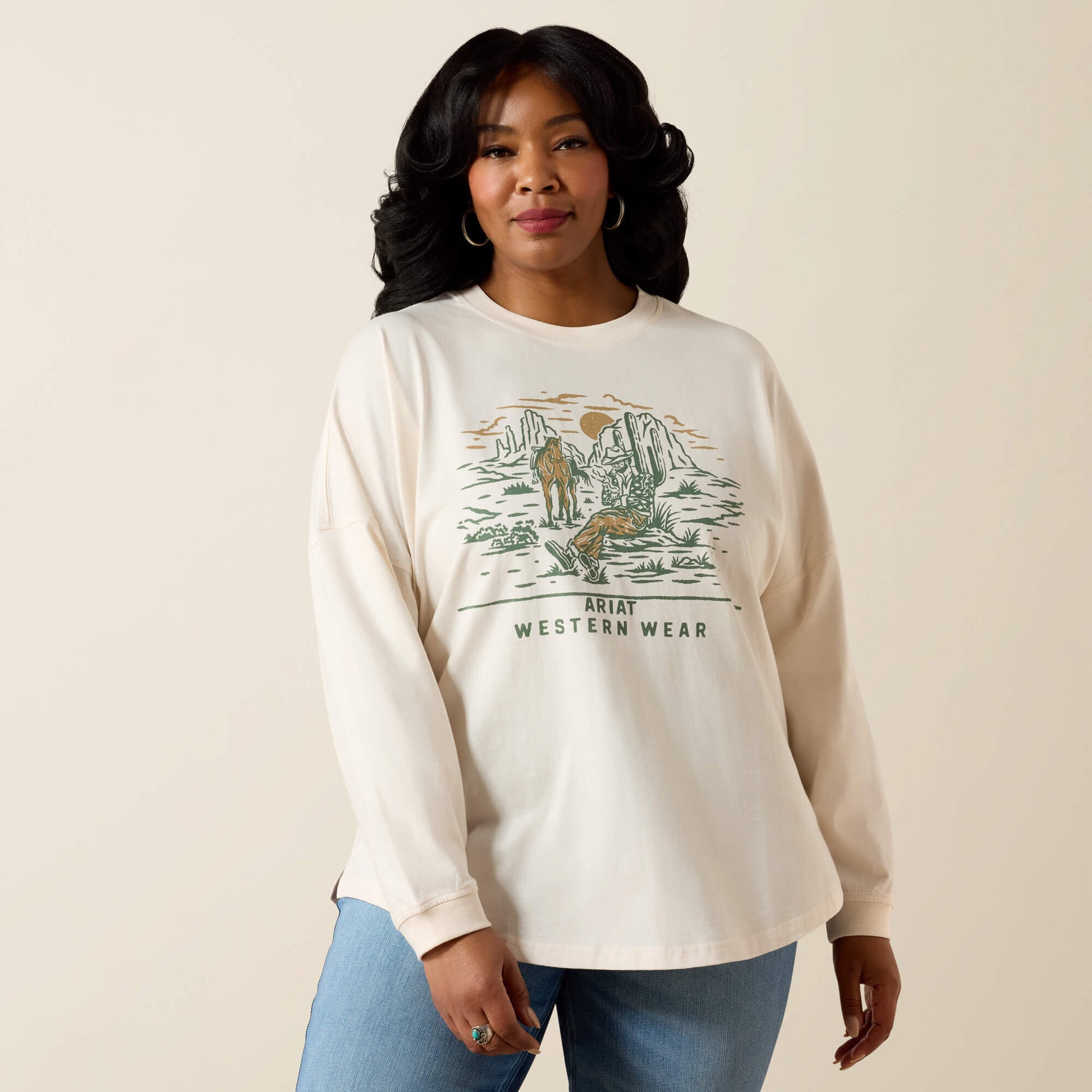 Ariat Canvas Oversized Long Sleeve T-Shirt