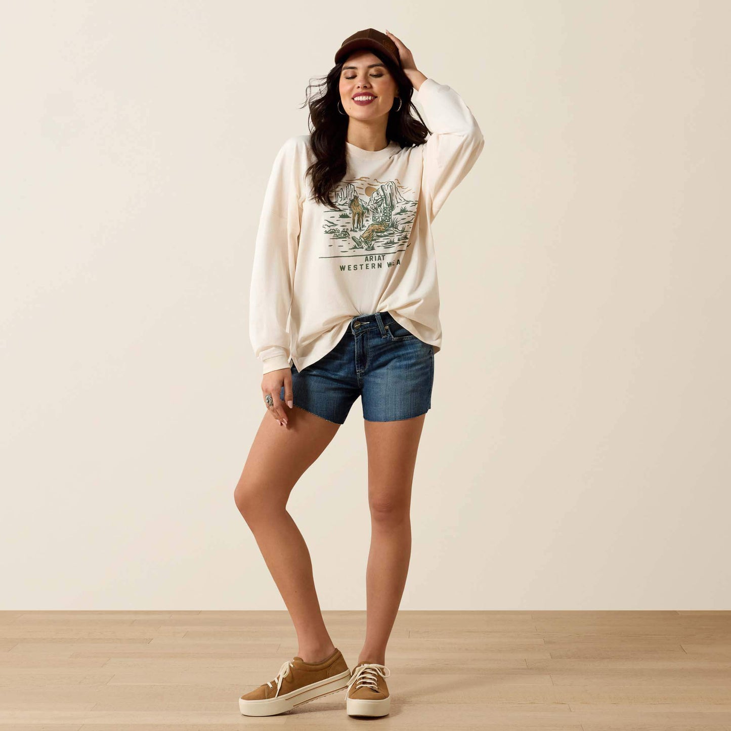 Ariat Canvas Oversized Long Sleeve T-Shirt