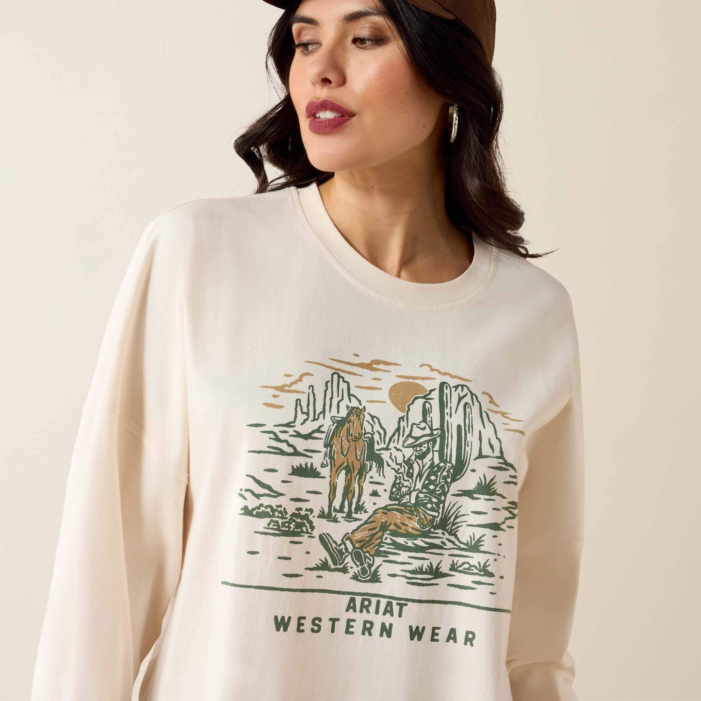 Ariat Canvas Oversized Long Sleeve T-Shirt
