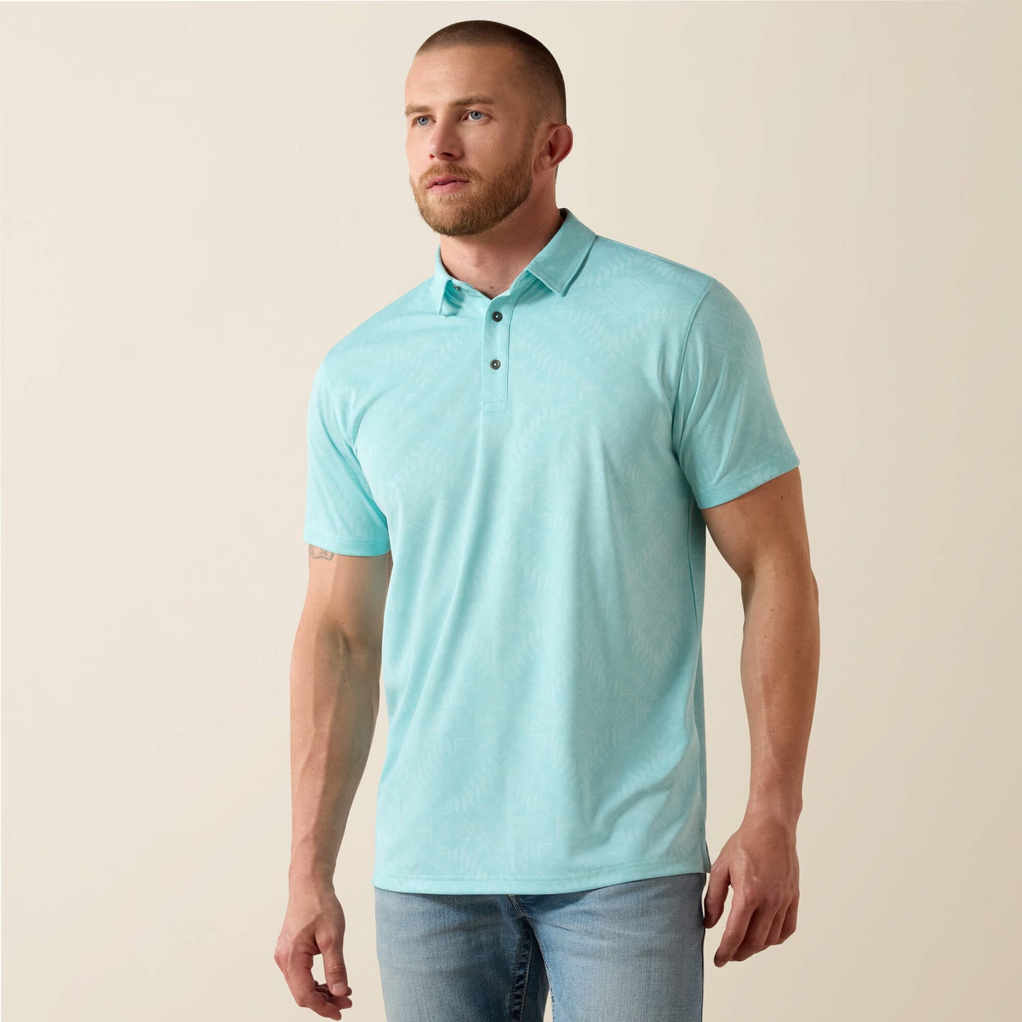 Ariat Jacquard Printed Fitted Polo